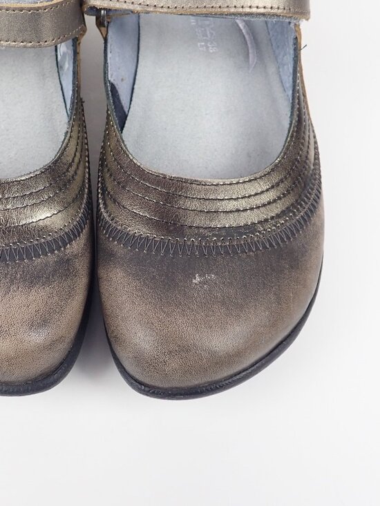 Naot Womens Sz 7/7.5 EU 38 Brown Gold Leather Kirei Mary Jane Shoes - Picture 3 of 12